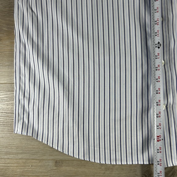 Duluth Trading Co. Mens XL Tall Blue & White Striped Button Down 100% Cotton - Picture 8 of 9